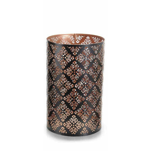 Set 3 suporturi lumanari metal negru auriu Ø 14,5 cm x 26 H, Ø 13 x 21 H, Ø 10 x 15,5 H