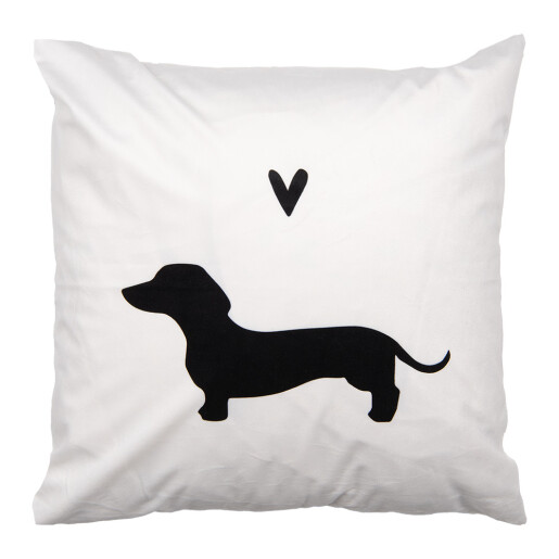 Perna decorativa Catelusi textil alb negru 45x45x4 cm