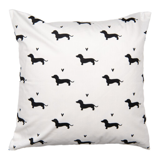 Perna decorativa Catelusi textil alb negru 45x45x4 cm