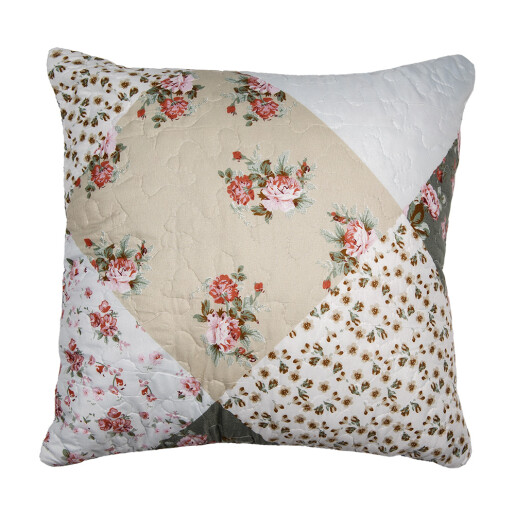 Fata perna textil matlasat Flowers 40x40 cm