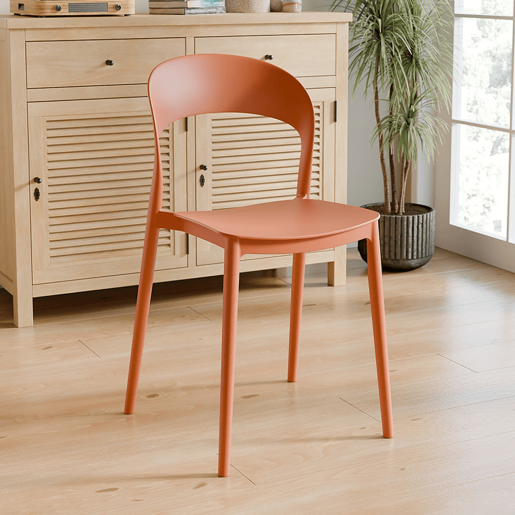 Scaun stivuibil plastic portocaliu Radana 44x47x77 cm