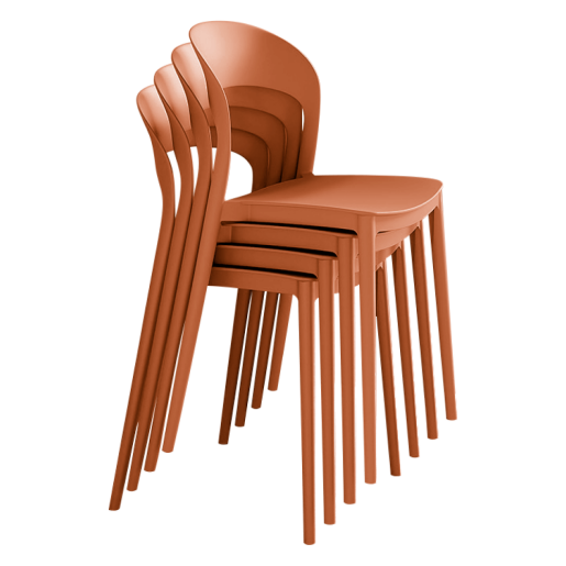 Scaun stivuibil plastic portocaliu Radana 44x47x77 cm