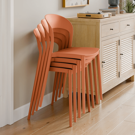 Scaun stivuibil plastic portocaliu Radana 44x47x77 cm