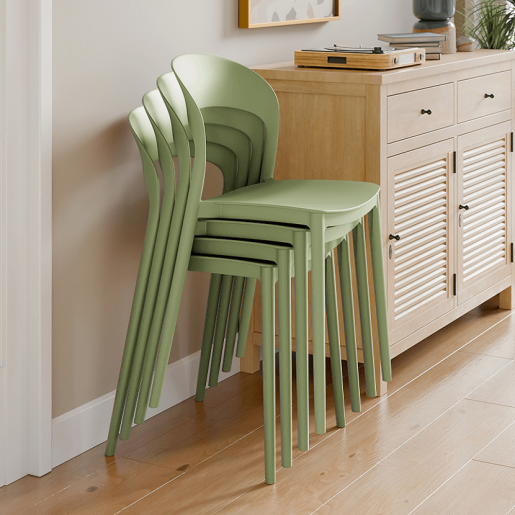 Scaun stivuibil plastic verde Radana 44x47x77 cm