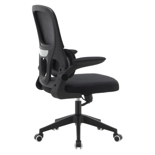 Scaun birou textil plasa neagra crom Rakin 63x60x100-108 cm