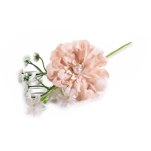 Set 3 flori artificiale Peonia maro verde 18 cm