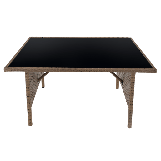 Set mobilier gradina ratan sintetic natur gri Randi 194/144x54x82 cm