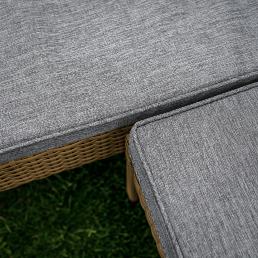 Set mobilier gradina ratan sintetic natur gri Randi 194/144x54x82 cm