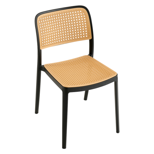 Scaun stivuibil negru bej Ravid 47x55x81.5 cm