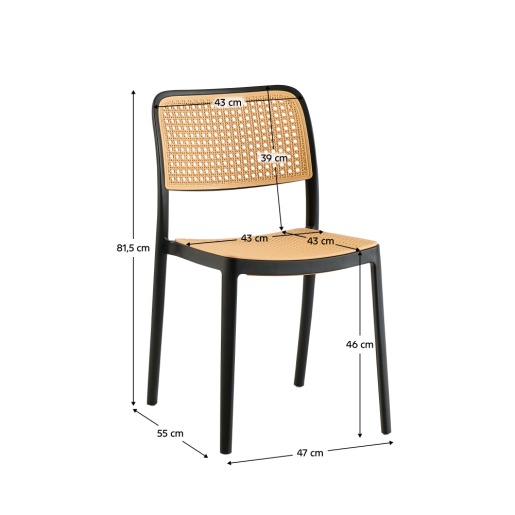 Scaun stivuibil negru bej Ravid 47x55x81.5 cm