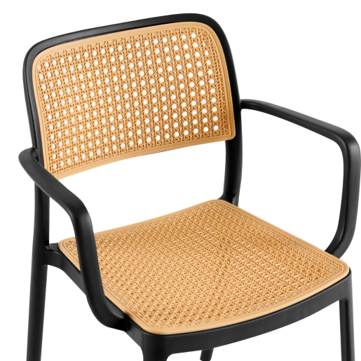 Scaun stivuibil negru bej Ravid 58x55x81.5 cm