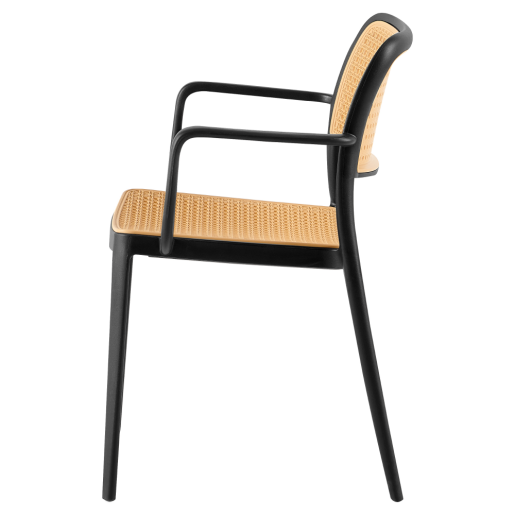 Scaun stivuibil negru bej Ravid 58x55x81.5 cm