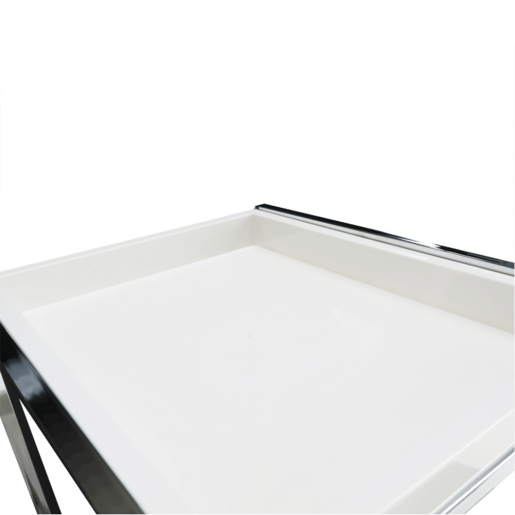Raft 3 sertare si 2 polite plastic alb crom Corfu 31.3x36.5x85.5 cm