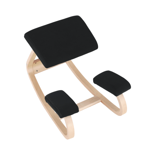 Scaun birou ergonomic textil negru lemn natur Renar 50x72x53 cm