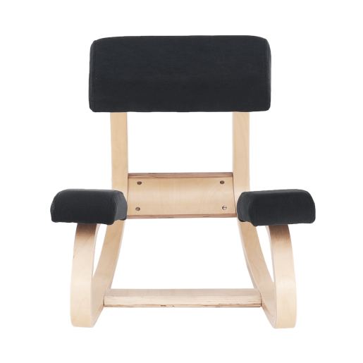 Scaun birou ergonomic textil negru lemn natur Renar 50x72x53 cm