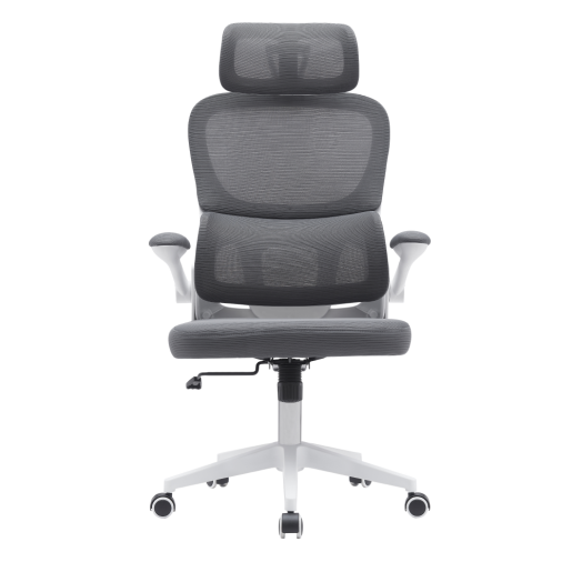 Scaun birou gri alb Renard 65x65x122-132 cm