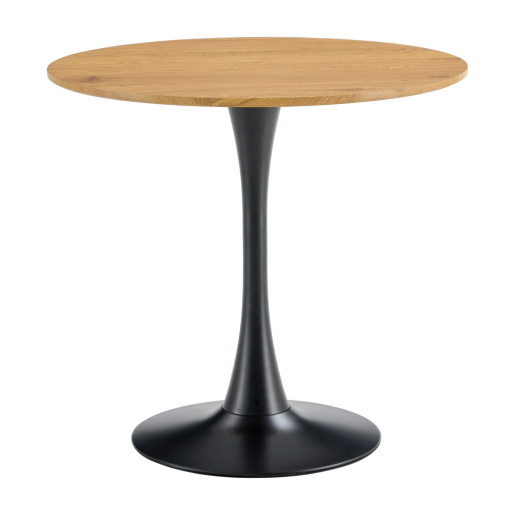 Masa dining MDF stejar metal negru Reventon 110x74 cm