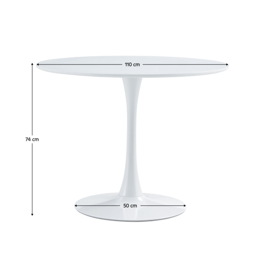 Masa MDF metal alb Reventon 110x74 cm