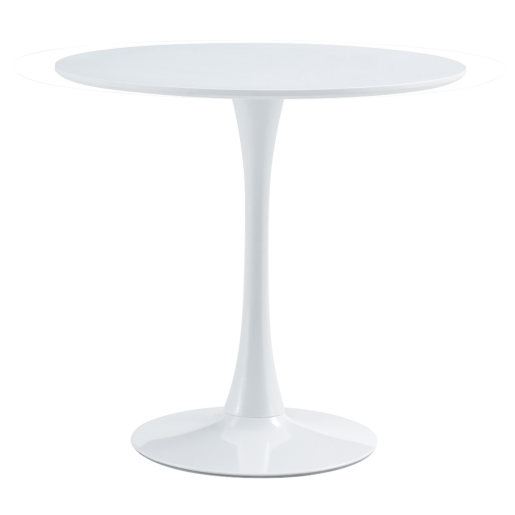 Masa dining MDF metal alb mat Reventon 80x74 cm