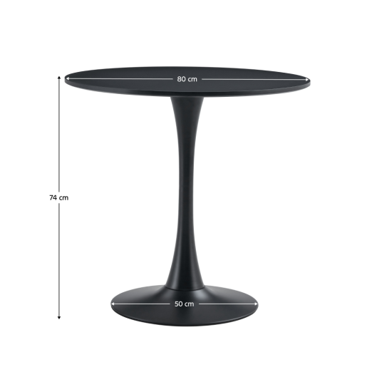Masa MDF metal negru Reventon 80x74 cm