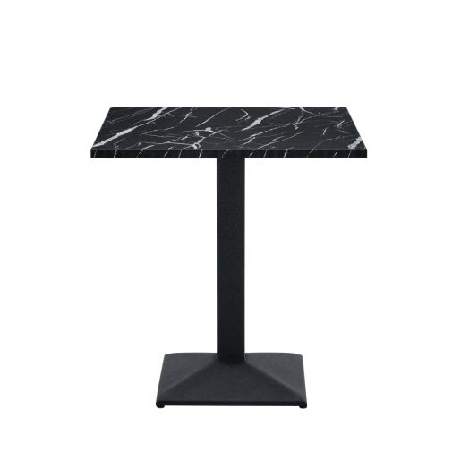 Masa sufragerie, bistro metal negru DTD marmorat Rinaldo 70x70x75 cm