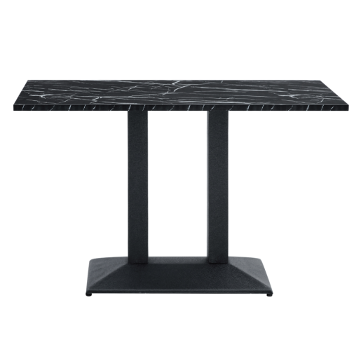 Masa sufragerie, bistro metal negru DTD marmorat Rinaldo 120x60x75 cm