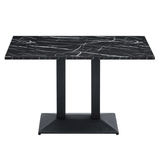 Masa sufragerie, bistro metal negru DTD marmorat Rinaldo 120x60x75 cm
