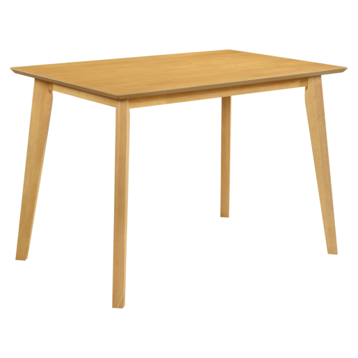 Set masa, 4 scaune lemn cauciuc mdf stejar sonoma textil maro Rois 110x70x75,2 cm, 43x52x94 cm