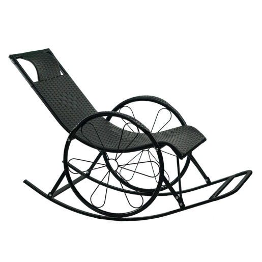 Fotoliu balansoar ratan metal negru Rokin 61x149x90 cm