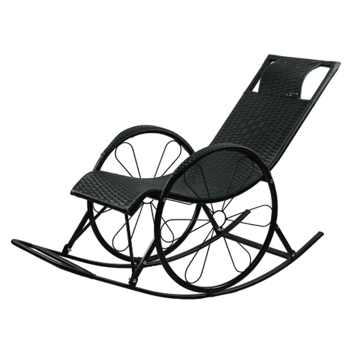 Fotoliu balansoar ratan metal negru Rokin 61x149x90 cm