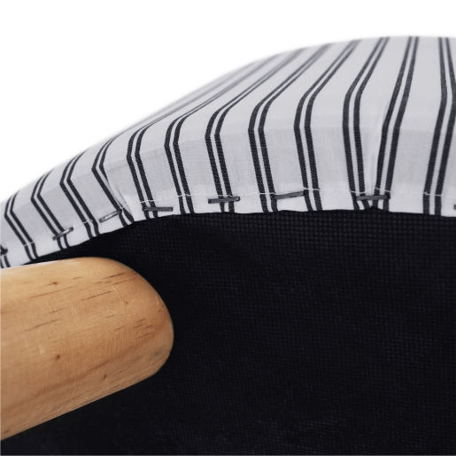 Taburet textil bej cu imprimeu lemn natur Ronda 50x50x36 cm
