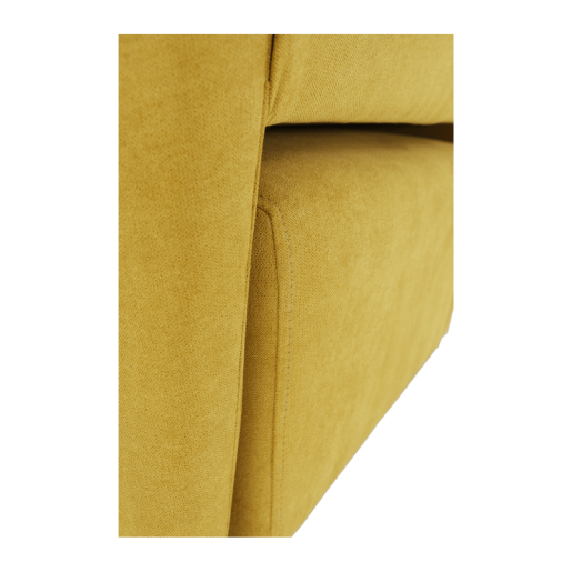Fotoliu cu taburet cu tapiterie textil galben mustar Rose 65x60x77 cm