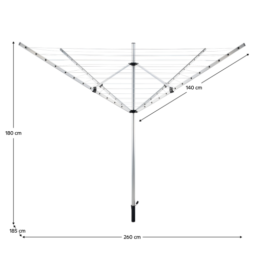 Uscator haine de gradina argintiu negru 260x185x180 cm