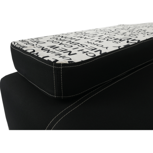 Canapea extensibila textil negru Elize 196x87x75 cm 