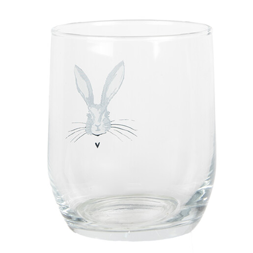 Set 6 pahare sticla transparenta gri Iepuras Ø 8x9 cm / 300 ml