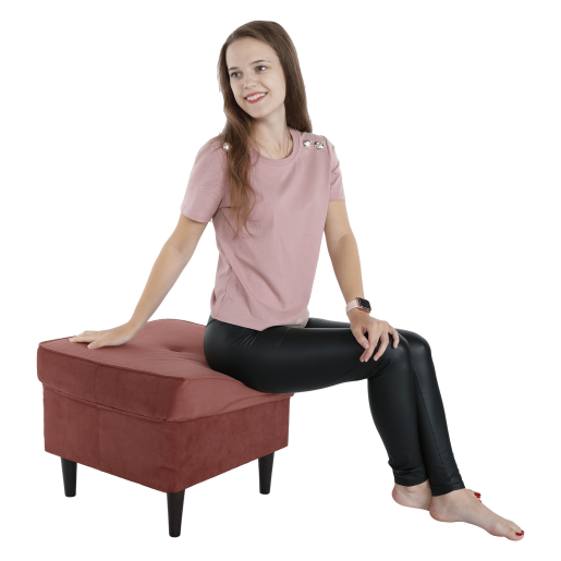 Taburet roz nuc Ruffino 40x40x40 cm