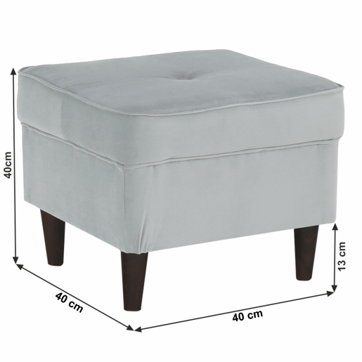 Taburet gri nuc Rufino MG 40x40x40 cm