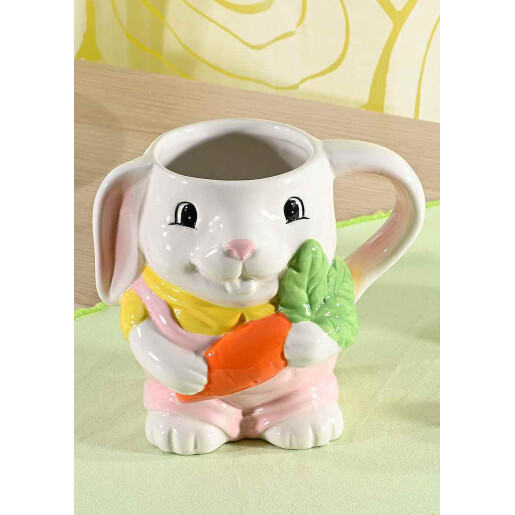Cana Iepuras ceramica multicolora Ø 9 cm x 12 H, 350 ml