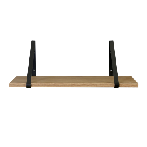 Etajera MDF stejar metal negru Sagira 60x20x1.8 cm