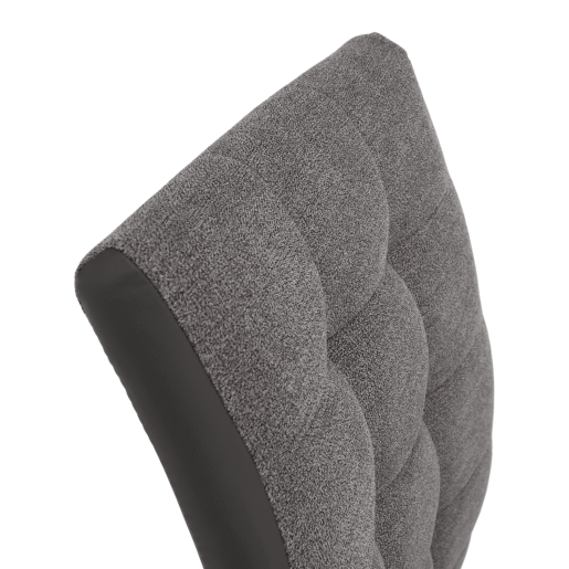 Scaun tapiterie textil piele ecologica gri picioare crom Saloma 42x56.5x105 cm