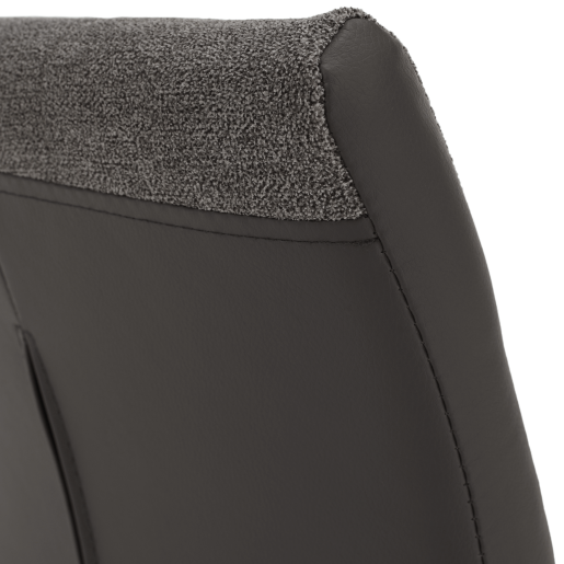 Scaun tapiterie textil piele ecologica gri picioare crom Saloma 42x56.5x105 cm