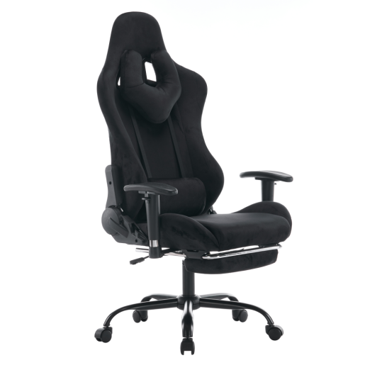 Scaun birou, gaming catifea plastic negru Salop 66x67x129-139 cm