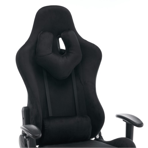 Scaun birou, gaming catifea plastic negru Salop 66x67x129-139 cm