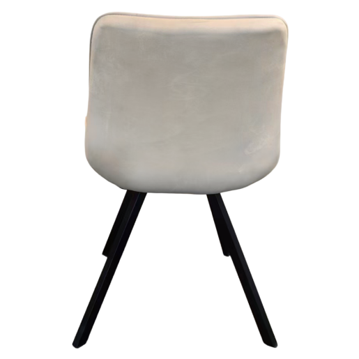 Scaun dining catifea bej metal negru Samira 55x61x87 cm