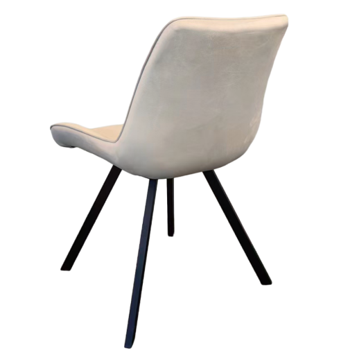 Scaun dining catifea bej metal negru Samira 55x61x87 cm