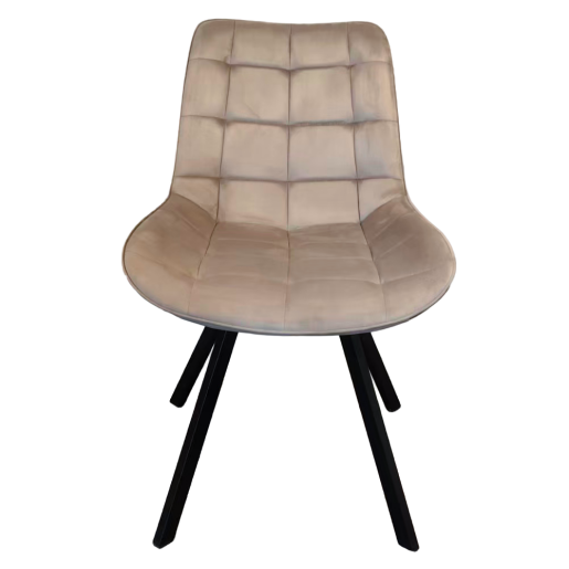 Scaun dining catifea maro taupe metal negru Samira 55x61x87 cm