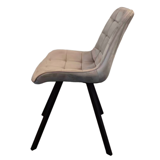 Scaun dining catifea maro taupe metal negru Samira 55x61x87 cm