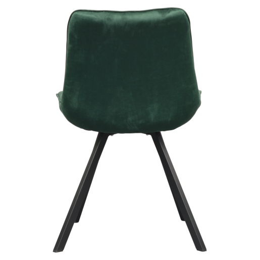 Scaun dining catifea verde metal negru Samira 55x61x87 cm