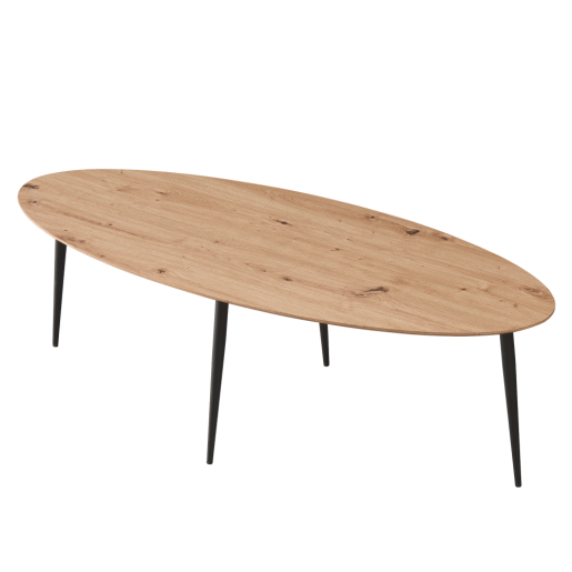 Masuta de cafea MDF stejar artisan metal negru Sanam 120x50x38 cm