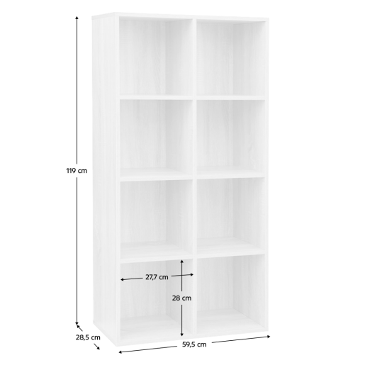 Raft pardoseala DTD infoliat alb Sande 59,5x28,5x119 cm